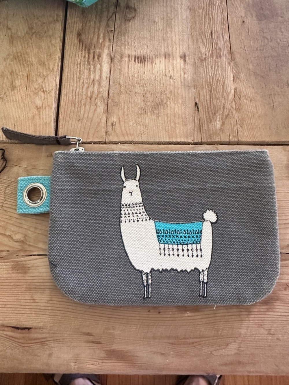 Danica Studio Llama Wristlet Wallet Pouch Canvas Zip Bag CosmeticLlamas Print